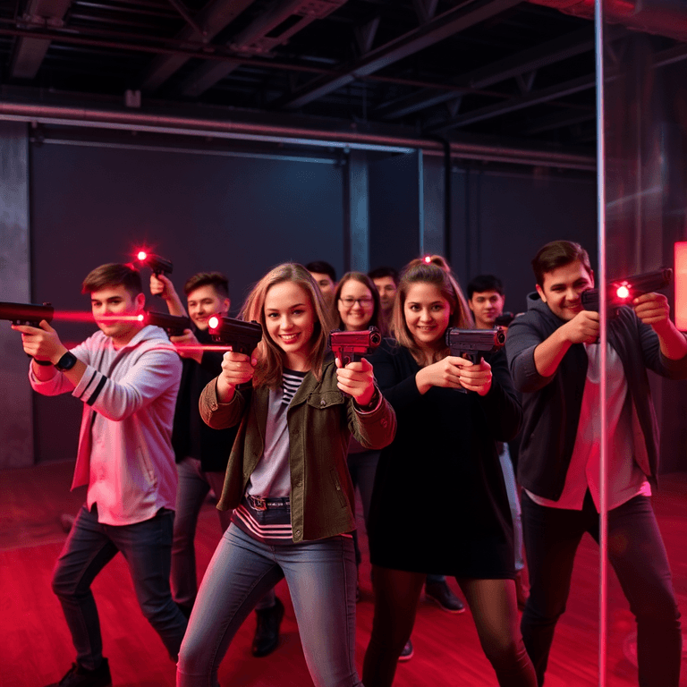 Lasertag ist eine tolle Gruppenaktivität für Jung und Alt