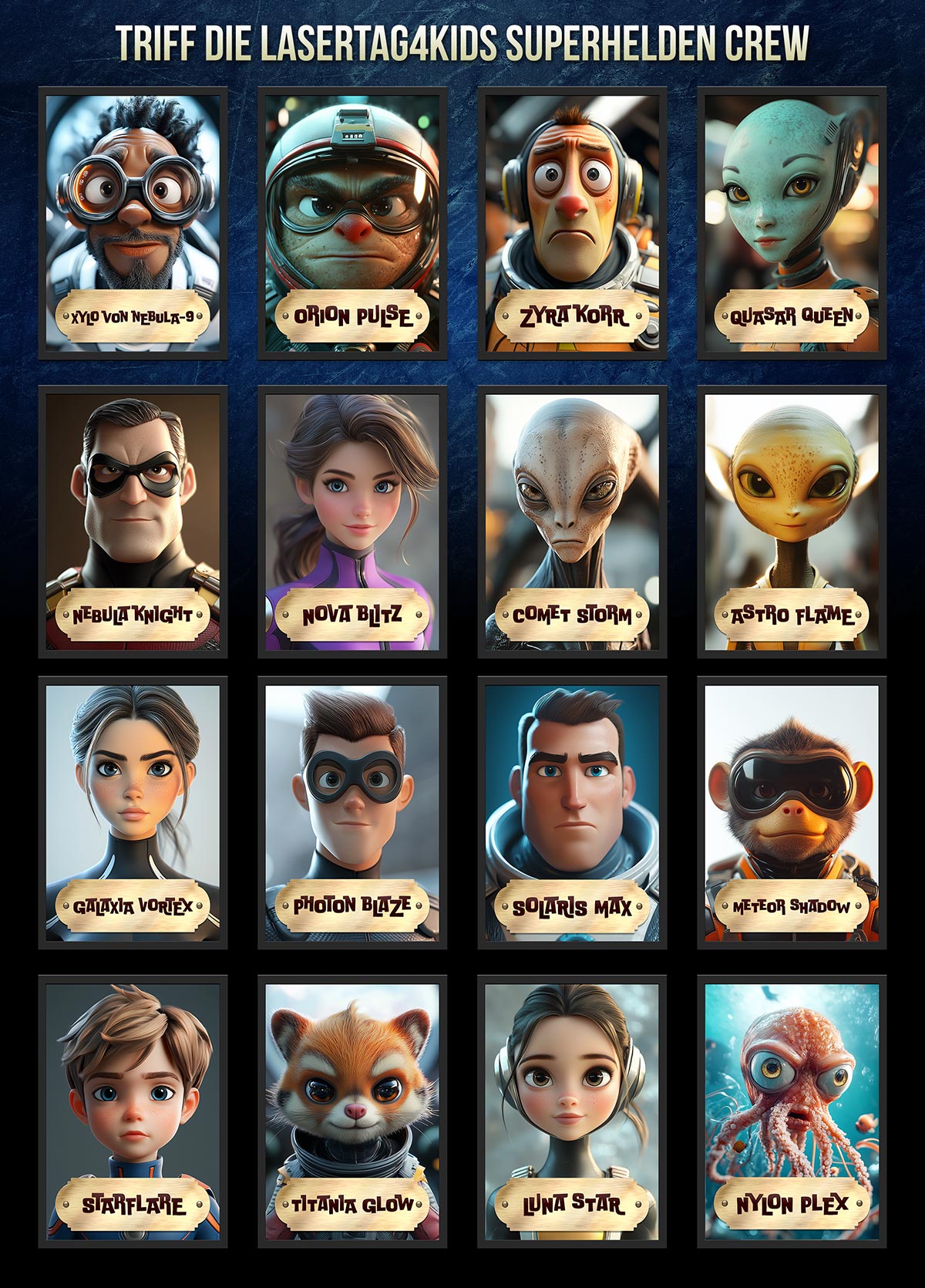 Triff die Lasertag4Kids Superhelden-Crew